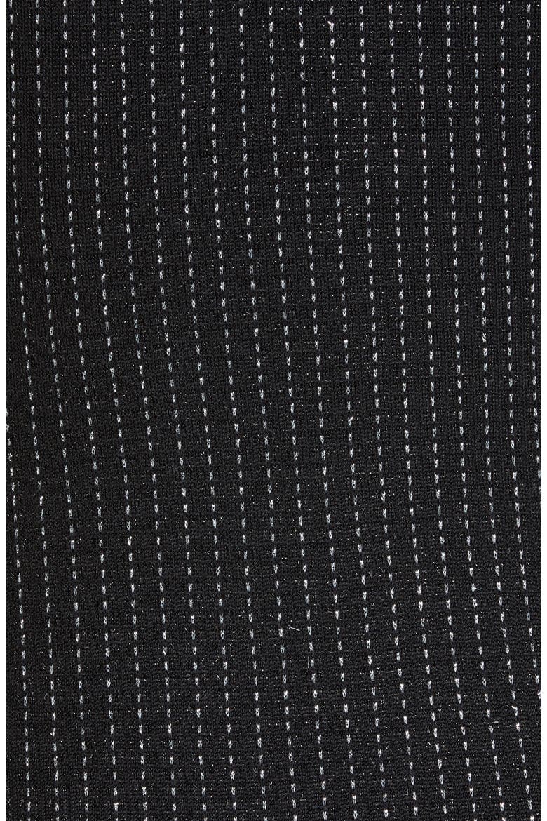 Evening Paillette Pinstripe Double Breasted Blazer, Alternate, color, CAVIAR/ SILVER