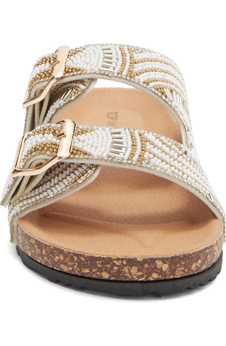 TOP MODA Spring Slide Sandal, Alternate, color, Gold Bead
