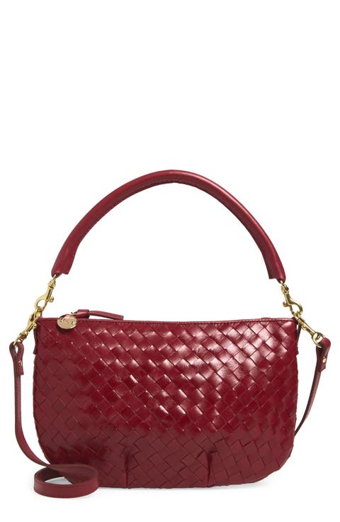 Petit Moyen Woven Leather Messenger Bag