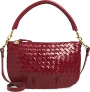 Clare V. Petit Moyen Woven Leather Messenger Bag