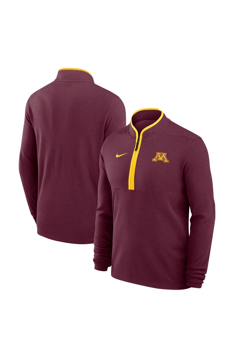Nike Men's Nike Maroon Minnesota Golden Gophers Coaches Courtside Basketball Victory Performance Quarter-Zip Top, Main, color, 