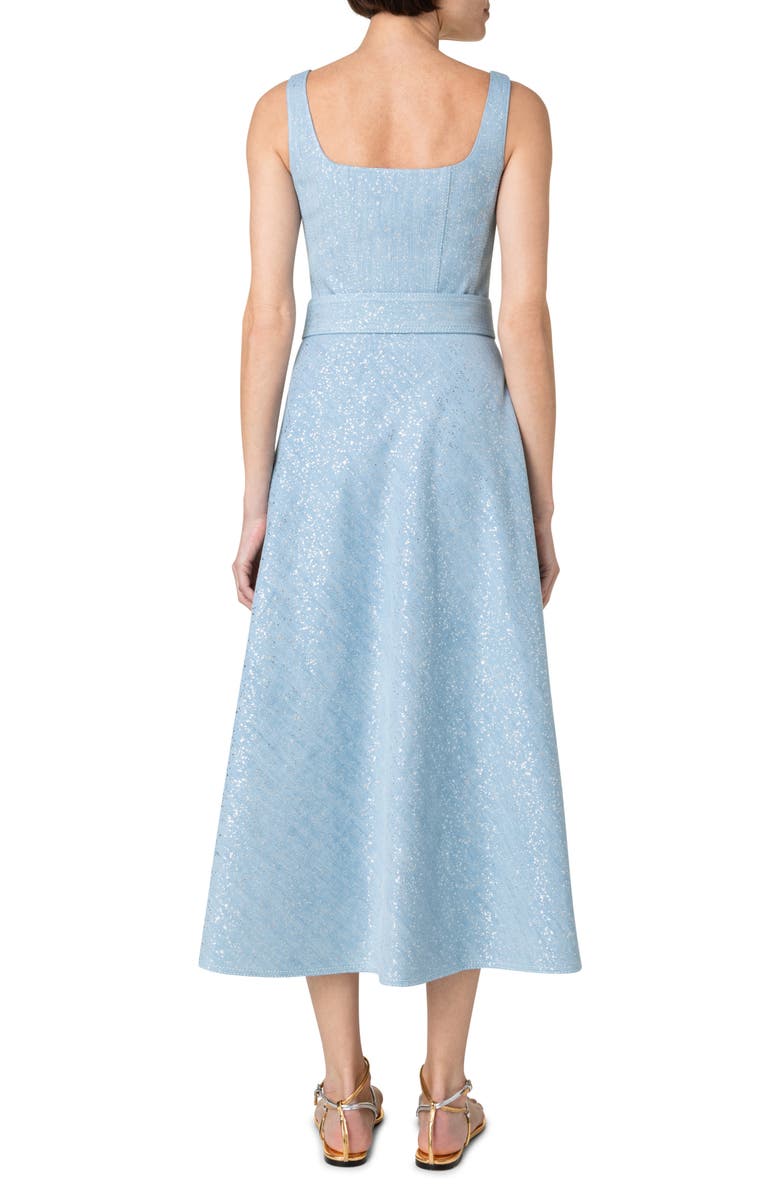 Akris punto Sparkle Cotton Stretch Denim Sundress, Alternate, color,
