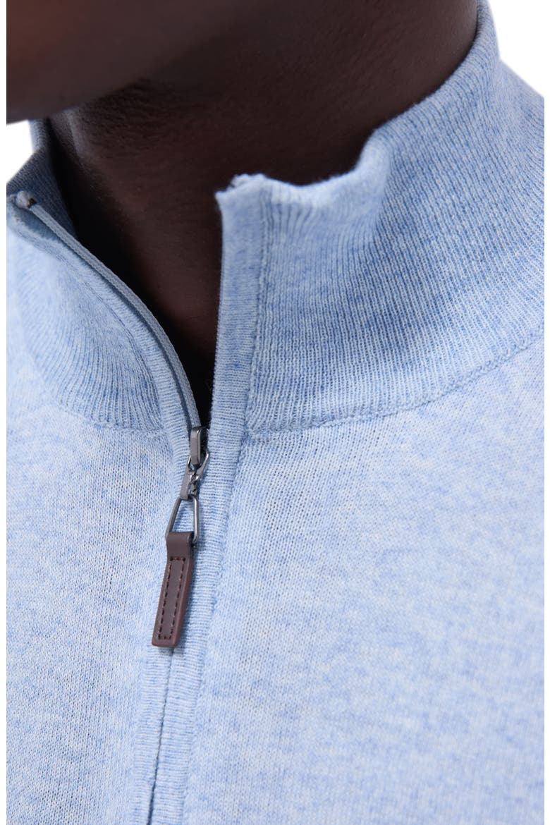 Quarter Zip Cotton & Cashmere Pullover, Alternate, color, RIVIERA