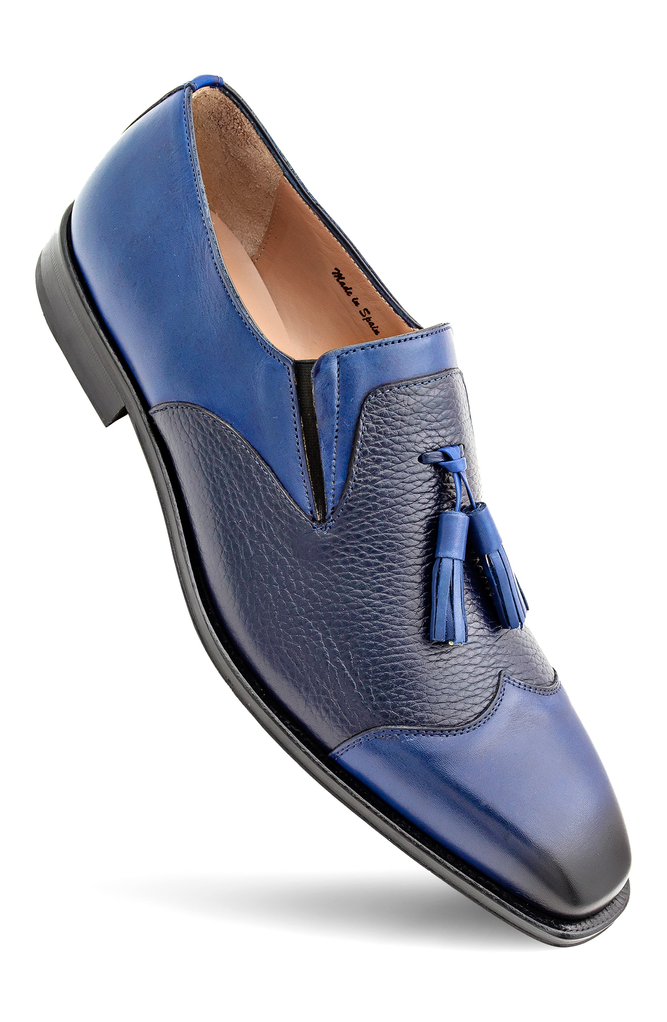 Tassel Ornament Leather Loafer, Alternate, color, BLUE
