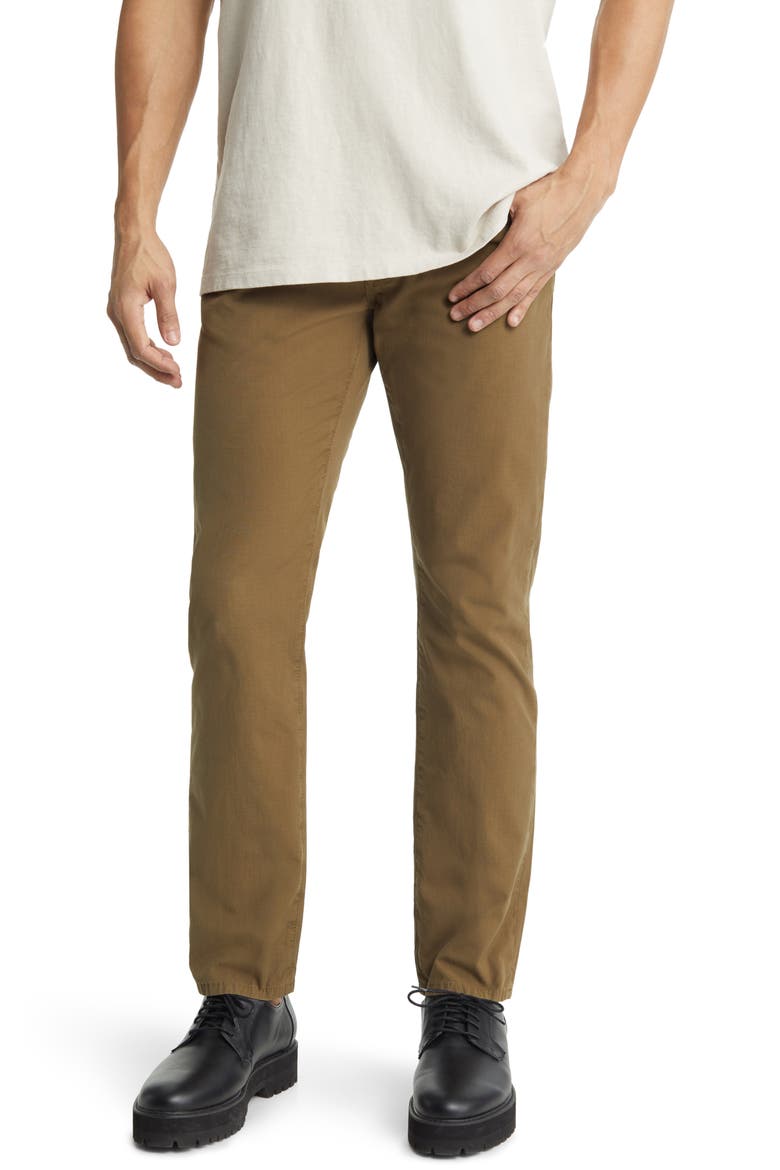 L'Homme Slim Fit Ripstop Stretch Cotton Pants, Main, color, GARAGE SURPLUS GREEN