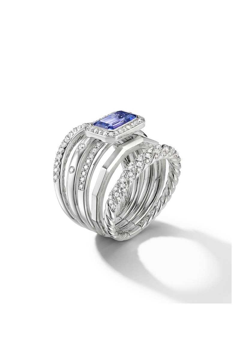 Fine Cable Stack Ring, Alternate, color, TANZINITE