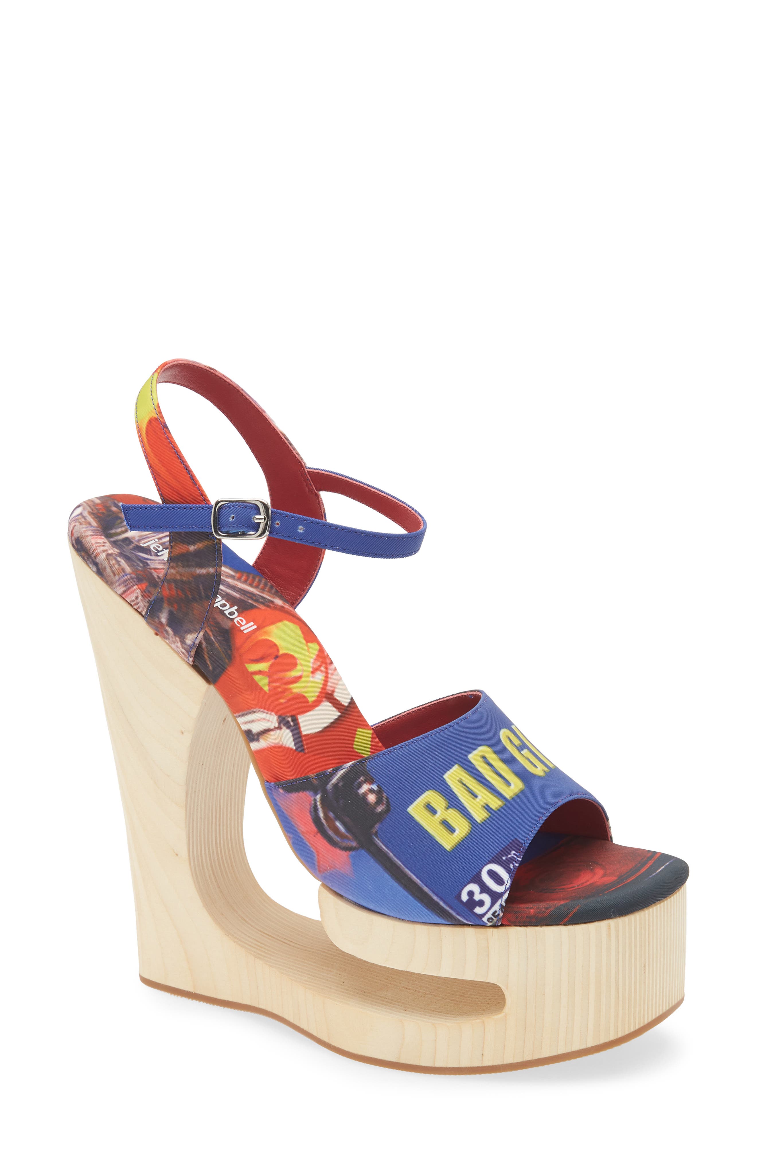 Jeffrey Campbell Flag Girl Platform Wedge Sandal, Main, color, 