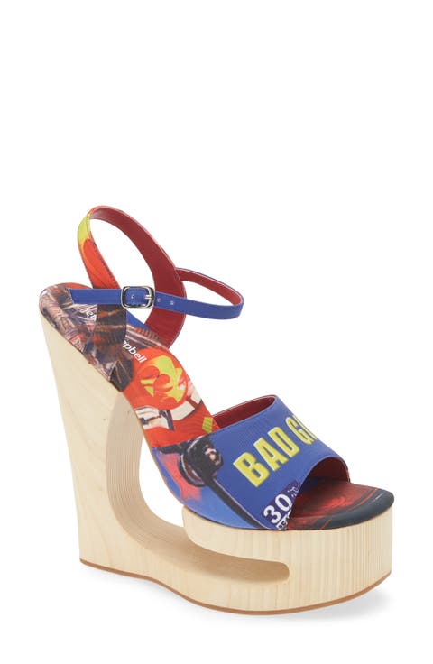 Flag Girl Platform Wedge Sandal