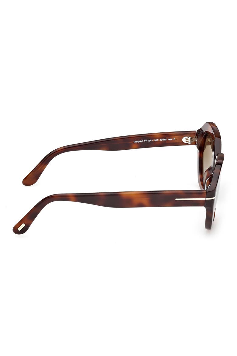 Meryl 53mm Gradient Geometric Sunglasses, Alternate, color, BLONDE HAVANA / GRADIENT GREEN