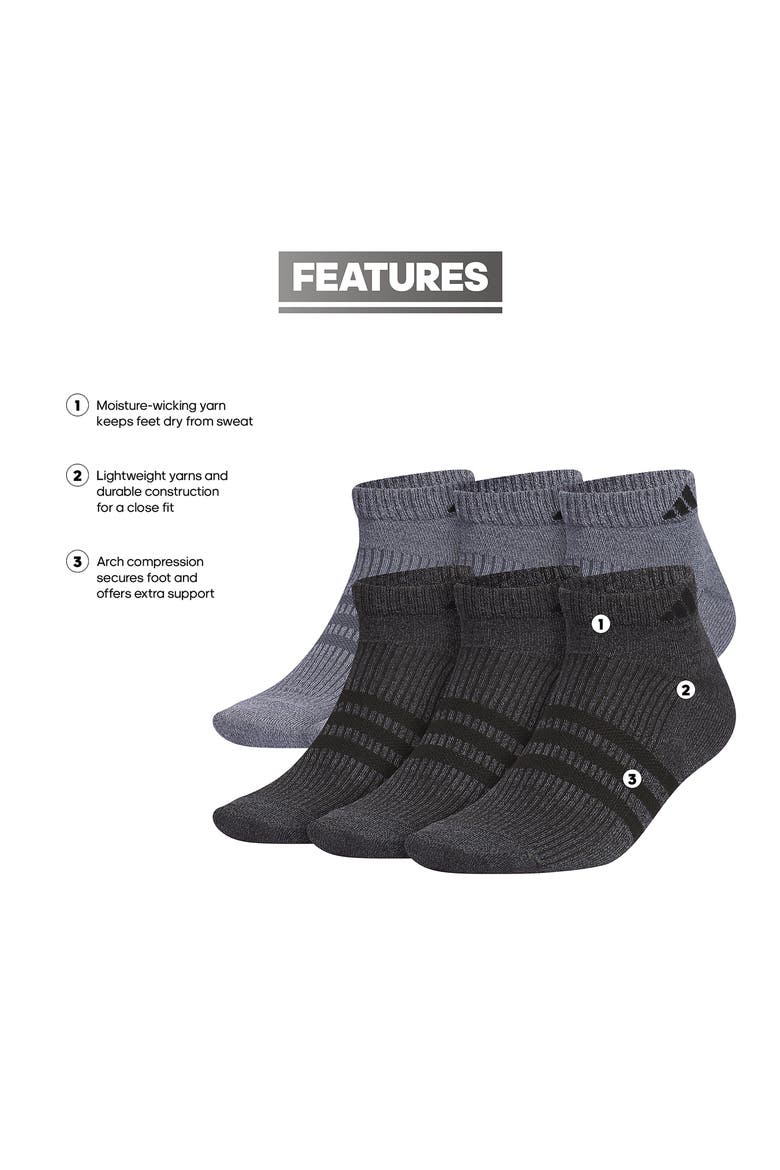 Superlite 3.0 6-Pack Ankle Socks, Alternate, color, GREY / BLACK