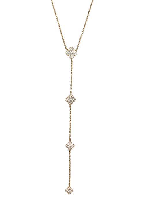 Argento Vivo Cubic Zirconia Pavé Clover Charms Y-necklace