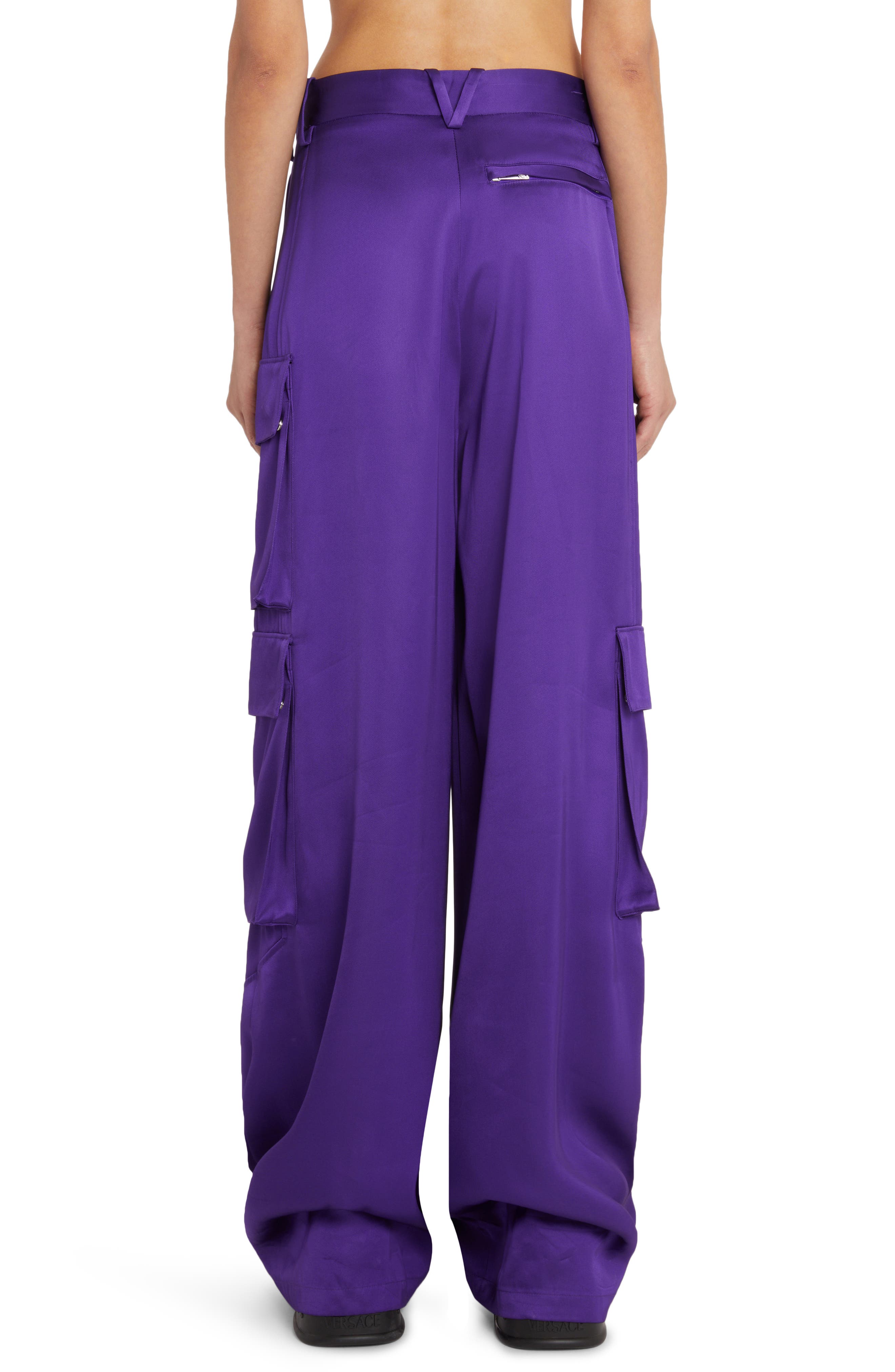 Versace Twill Wide Leg Cargo Pants (Women) | Nordstrom