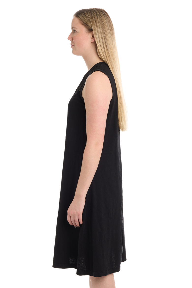 Sleeveless Lace Yoke Dress, Alternate, color, Black