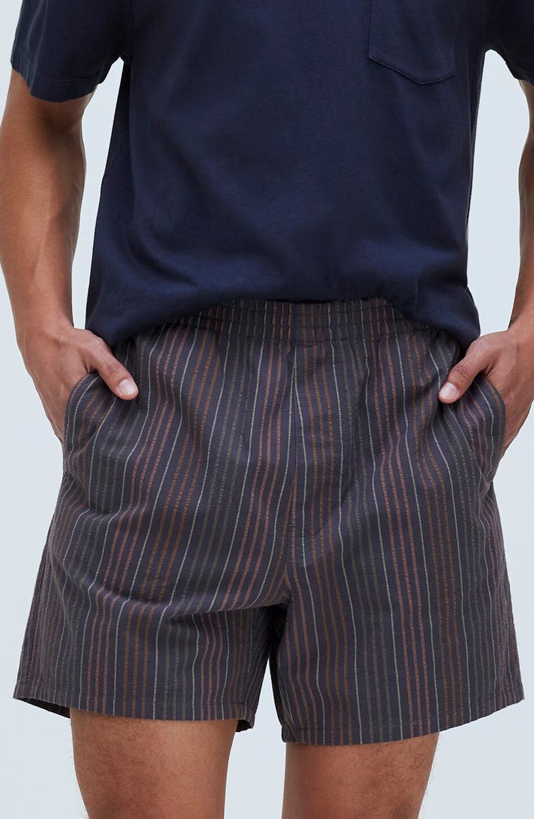 Madewell Everywear Stripe Seersucker Shorts, Main, color,