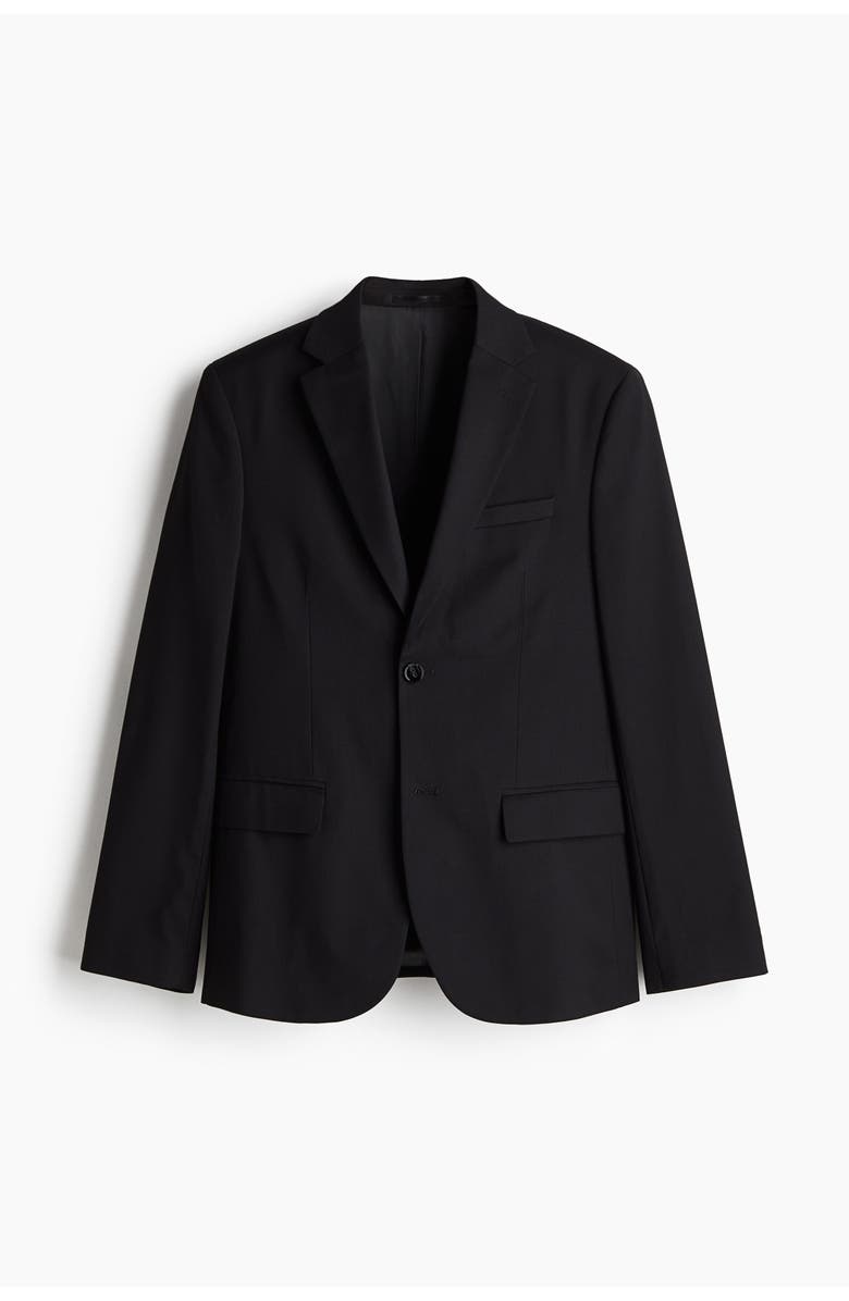 H&M Regular Fit Single-breasted Jacket, Alternate, color, Black