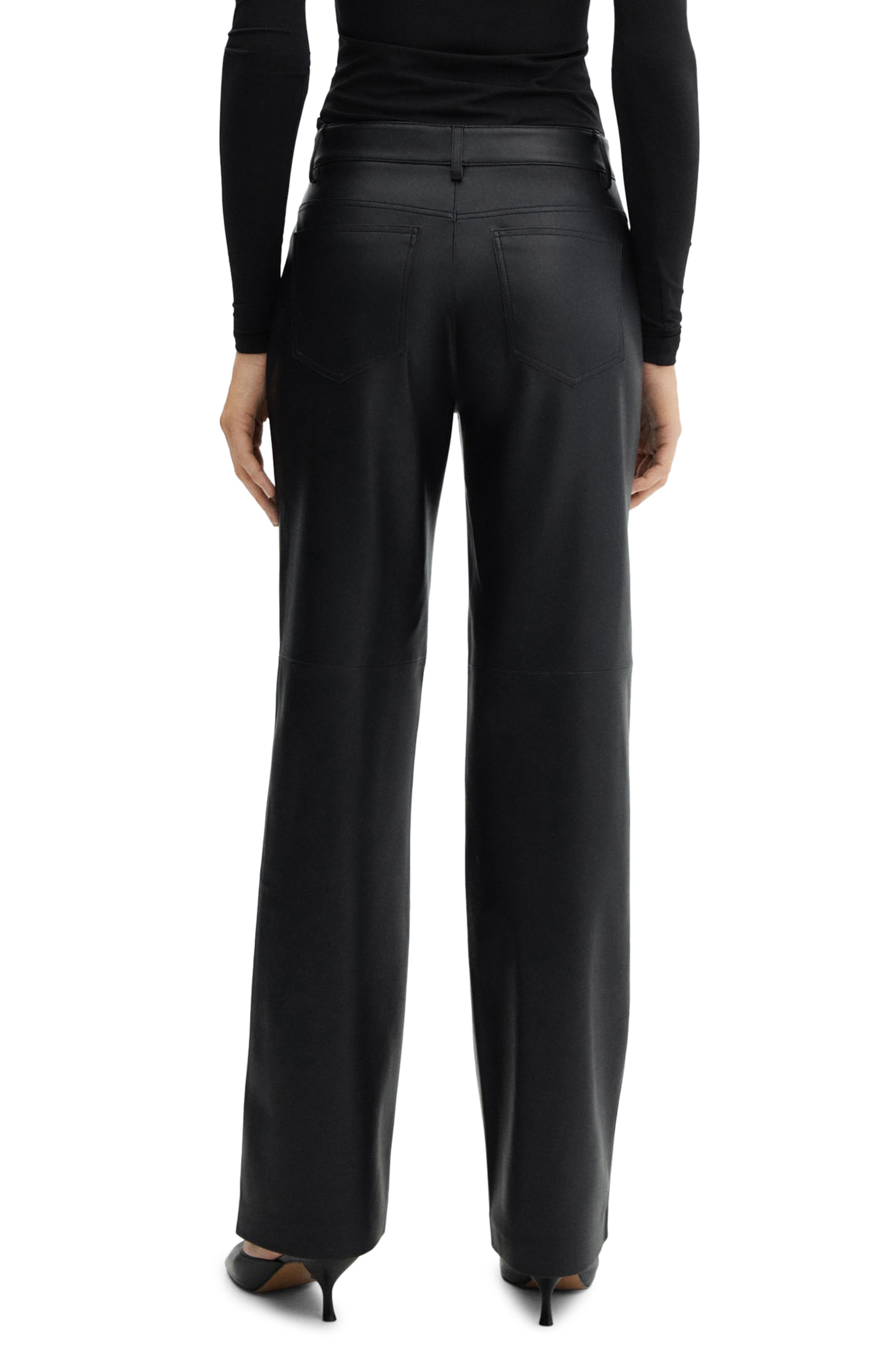 Faux Leather Wide Leg Pants - image 2