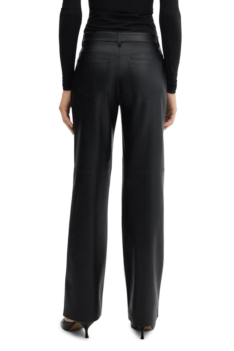 Faux Leather Wide Leg Pants, Alternate, color, BLACK