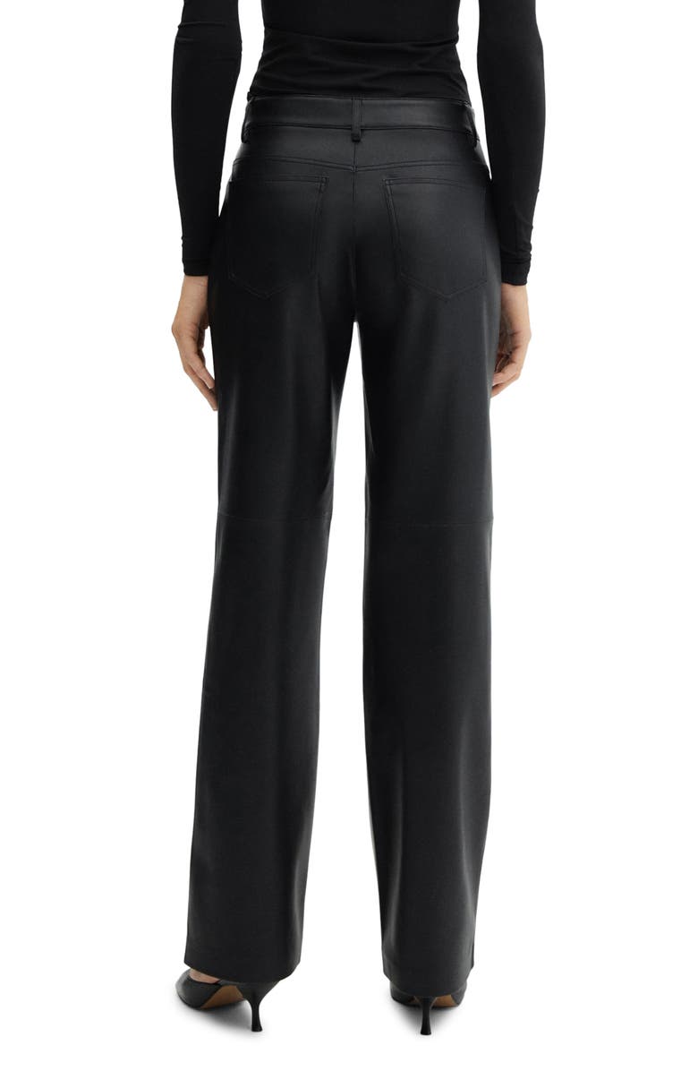 MANGO Faux Leather Wide Leg Pants, Alternate, color, 