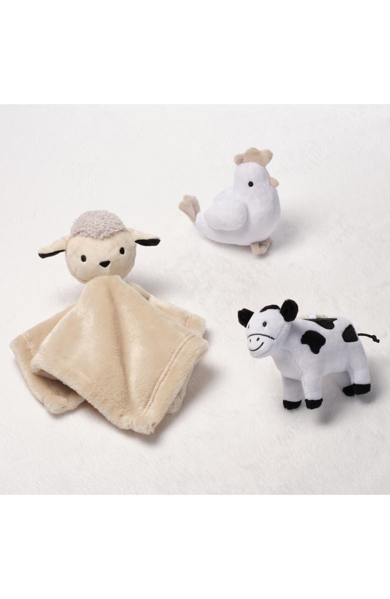 Lambs & Ivy Farm 3-Piece Infant/Baby Plush Toy Gift Set, Alternate, color, Cream