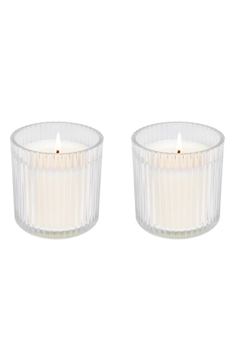 SWEET WATER DECOR Sugar Cookies Rib Glass 2-Piece Candle Set, Main, color, White