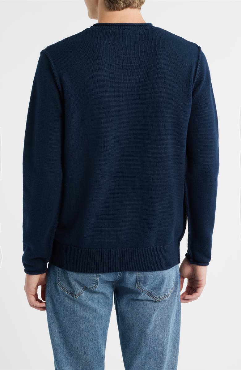 Schott NYC Lightweight Cotton Sweater, Alternate, color, Navy
