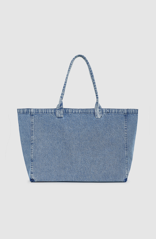 Anine Bing Leo Denim Tote In Blue