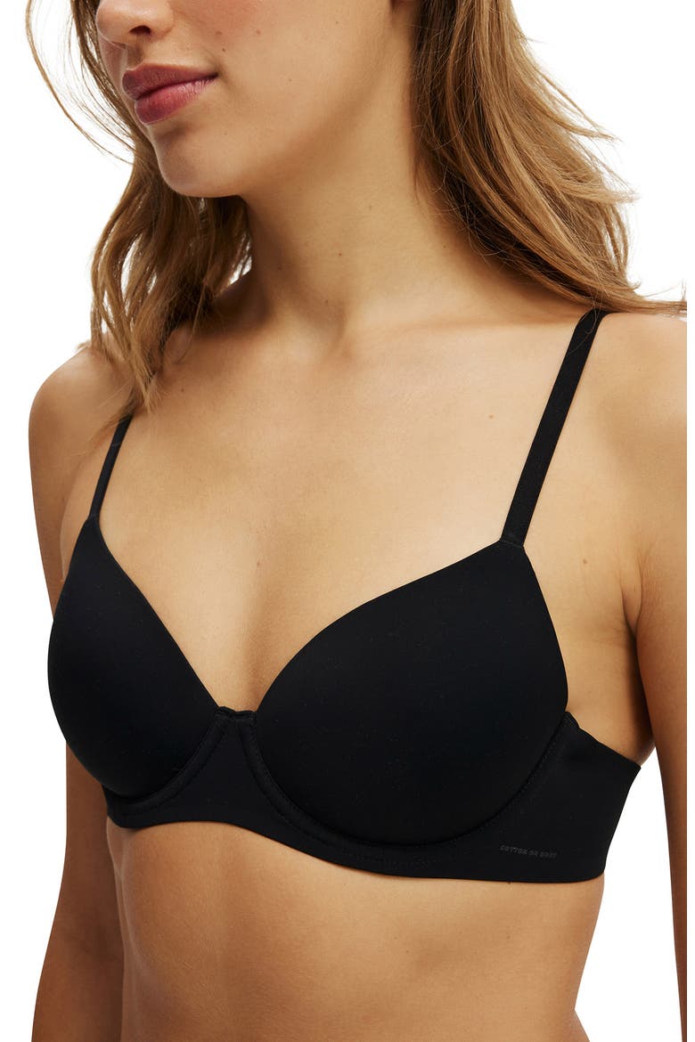 Women's Body Bestee T-Shirt Bra, Alternate, color, Black