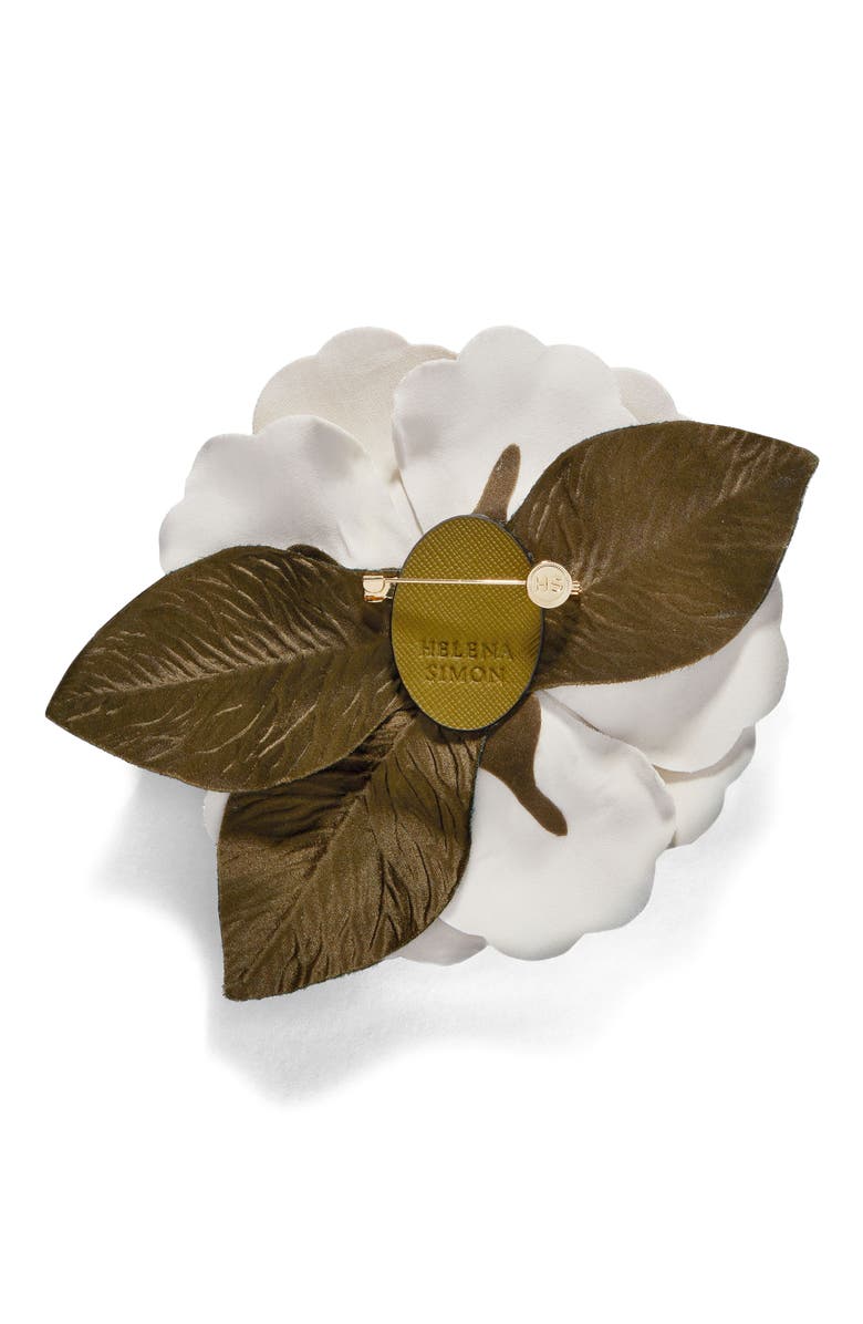 Helena Simon The Large White Gardenia Floral Brooch, Alternate, color, White