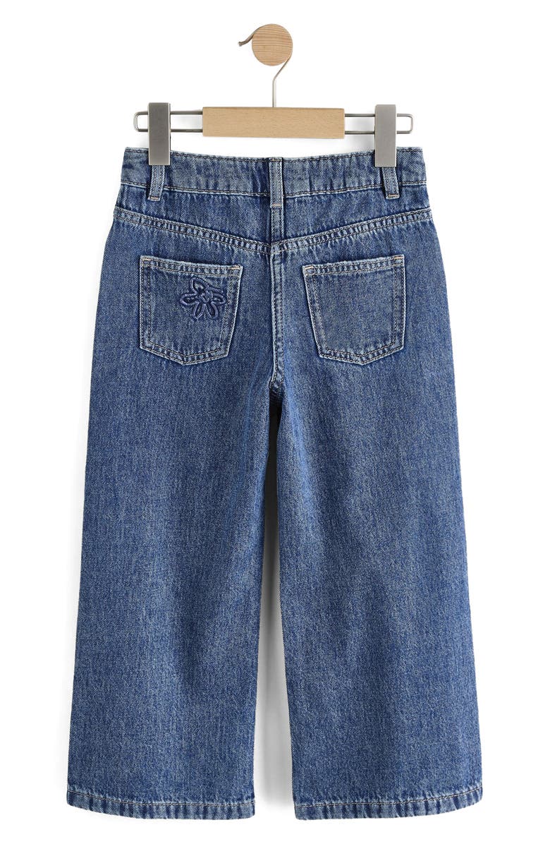 NEXT Kids' Floral Appliqué Jeans, Alternate, color, Blue