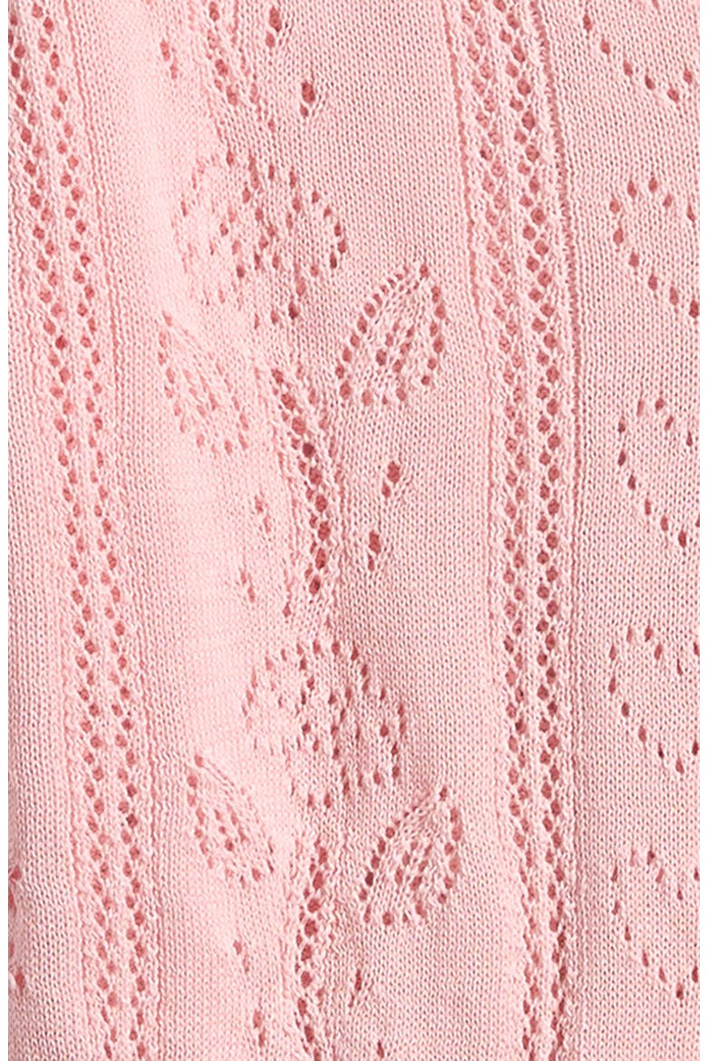 Kids' Alea Cotton Pointelle Cardigan, Alternate, color, PINK IRIS