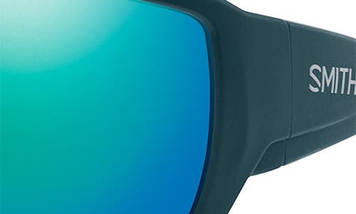 Smith Guide's Choice 62mm Polarized Oversize Wraparound Sunglasses In Pacific/glass Opal