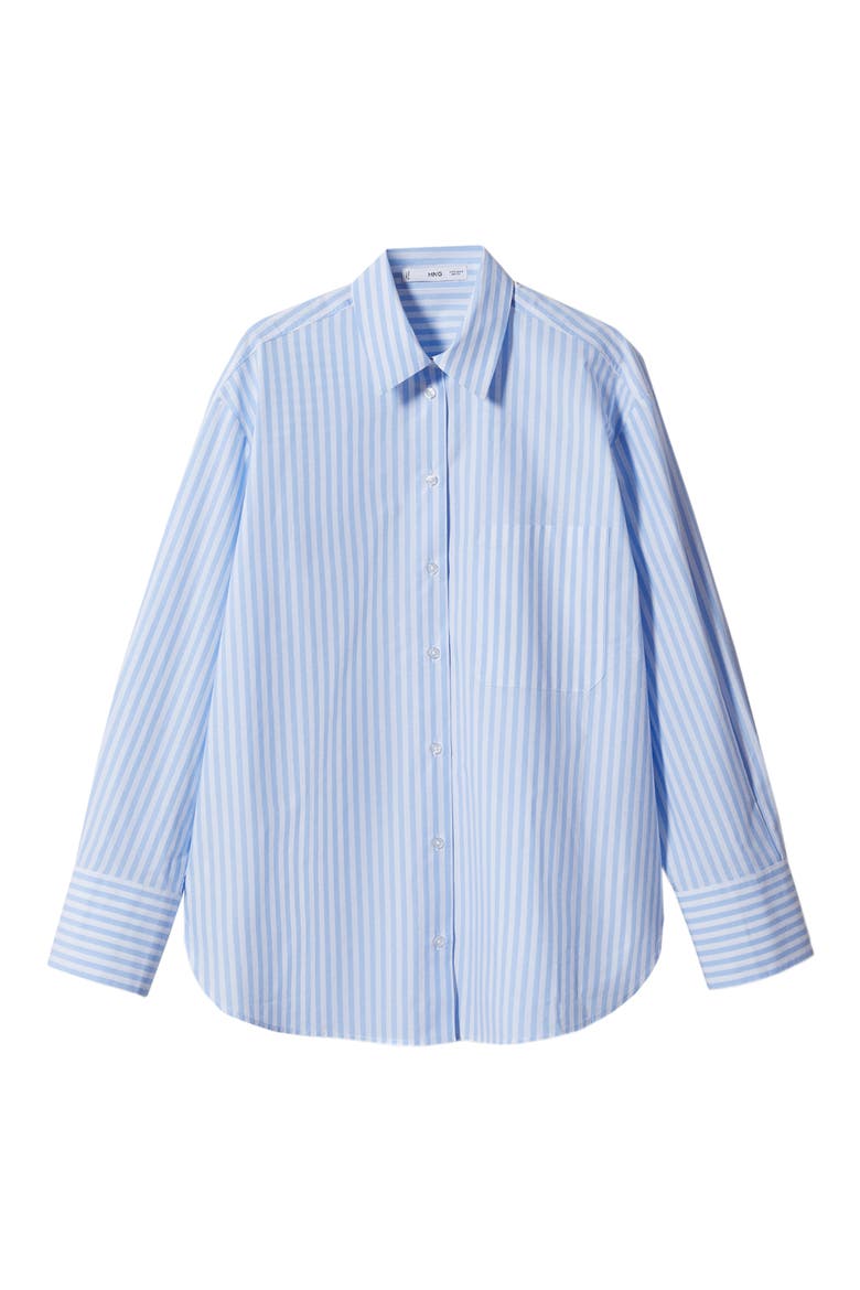Oversize Stripe Long Sleeve Cotton Button-Up Shirt, Alternate, color, LIGHT PASTEL