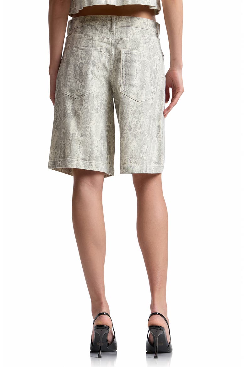 Faux Snakeskin Long Board Shorts, Alternate, color, ECRU PYTHON