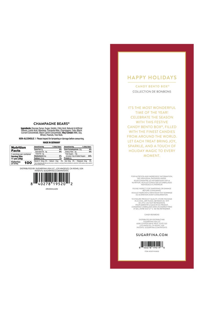 sugarfina Joy & Cheer Champagne Bears & 4-Piece Candy Bento Box, Alternate, color, 