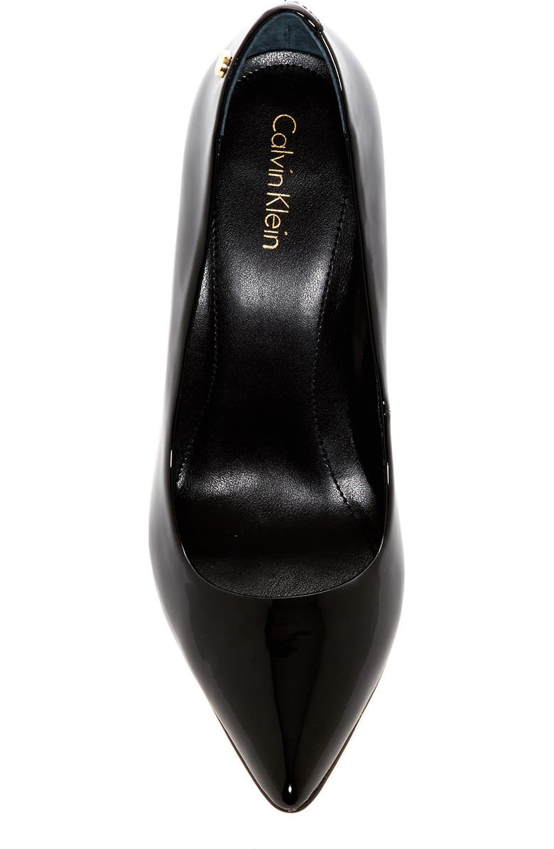 Calvin Klein Brady Patent Leather Pointed-Toe Pump, Alternate, color,