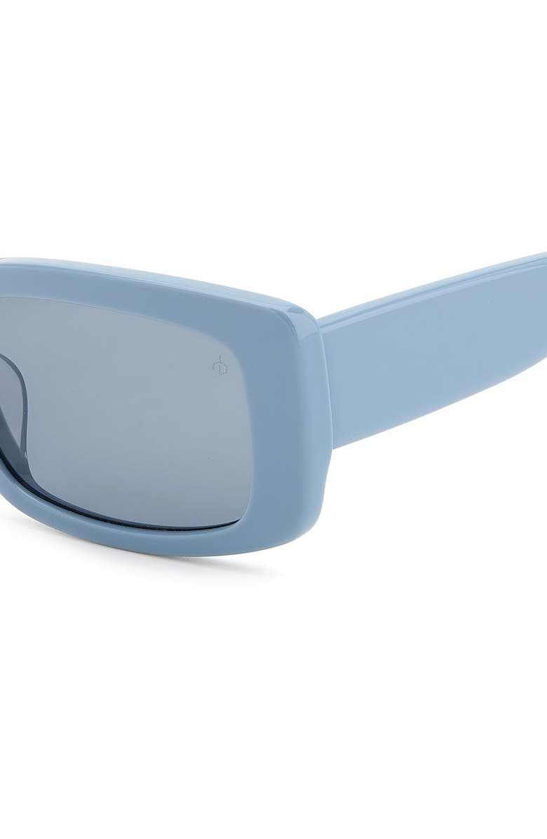rag & bone 52mm Rectangular Sunglasses, Alternate, color, Blue/ Grey