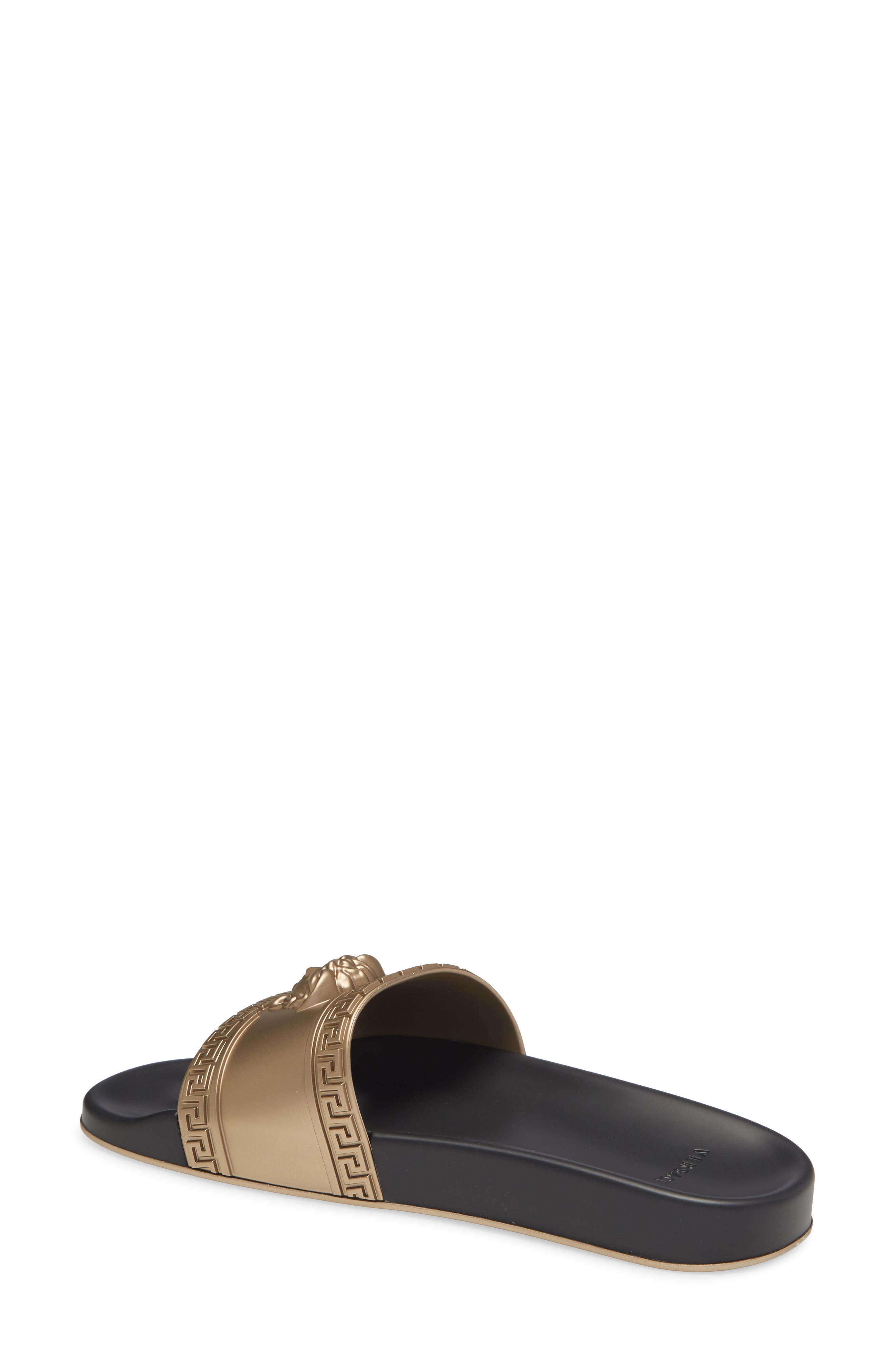 Versace Palazzo Medusa Slide Sandal, Alternate, color, 