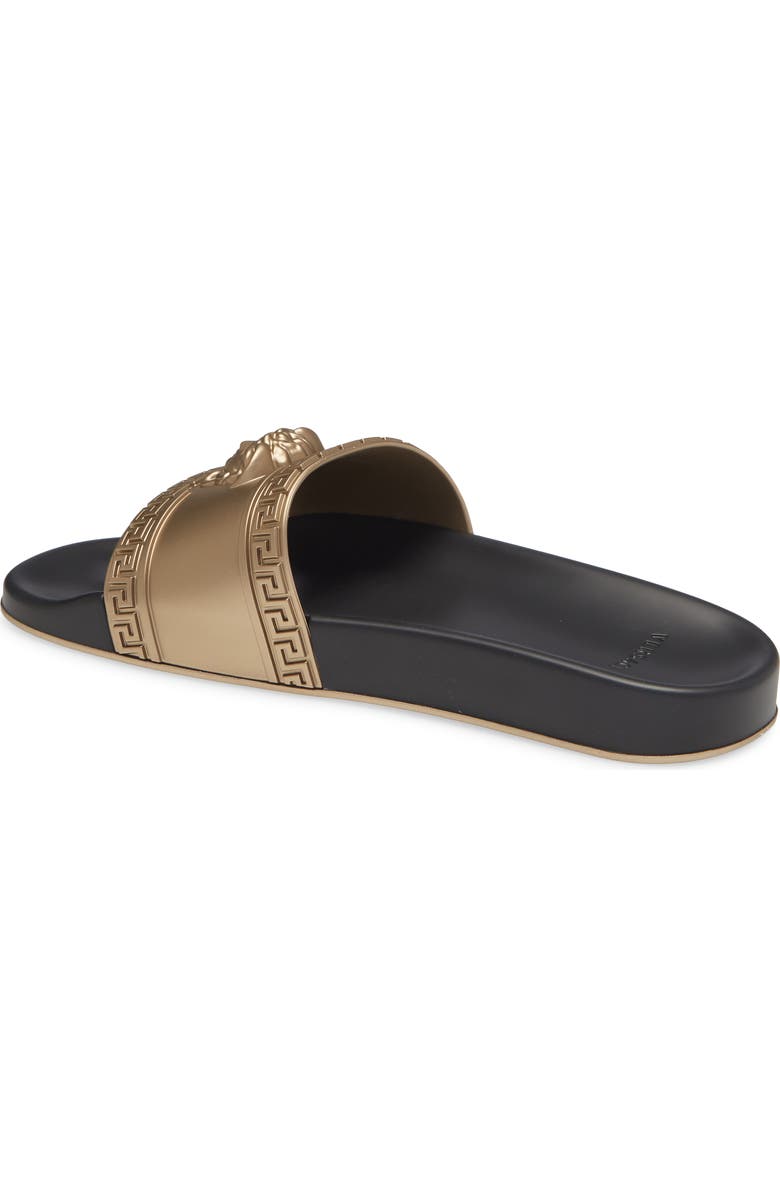 Versace Palazzo Medusa Slide Sandal, Alternate, color,