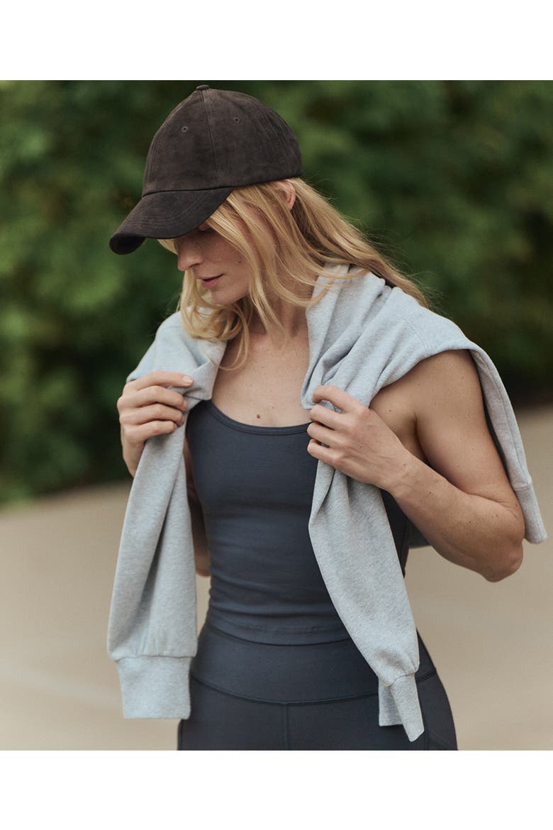 On The Go-To Shelf Bra Tank Made With Organic Cotton, Alternate, color, Steel Blue