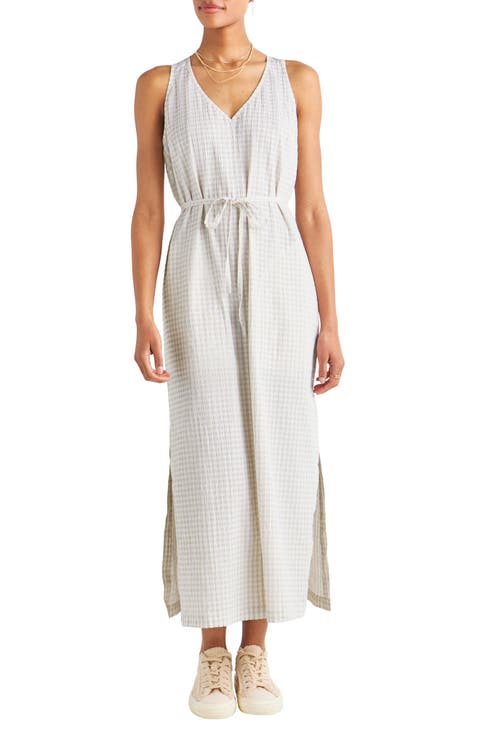 Loretta Gingham Seersucker Maxi Dress