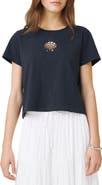 Splendid Embroidered Cutwork Seashell Cotton T-Shirt