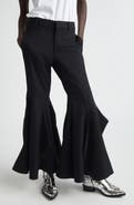 Comme des Garçons Paneled Wool Gabardine Flare Leg Pants