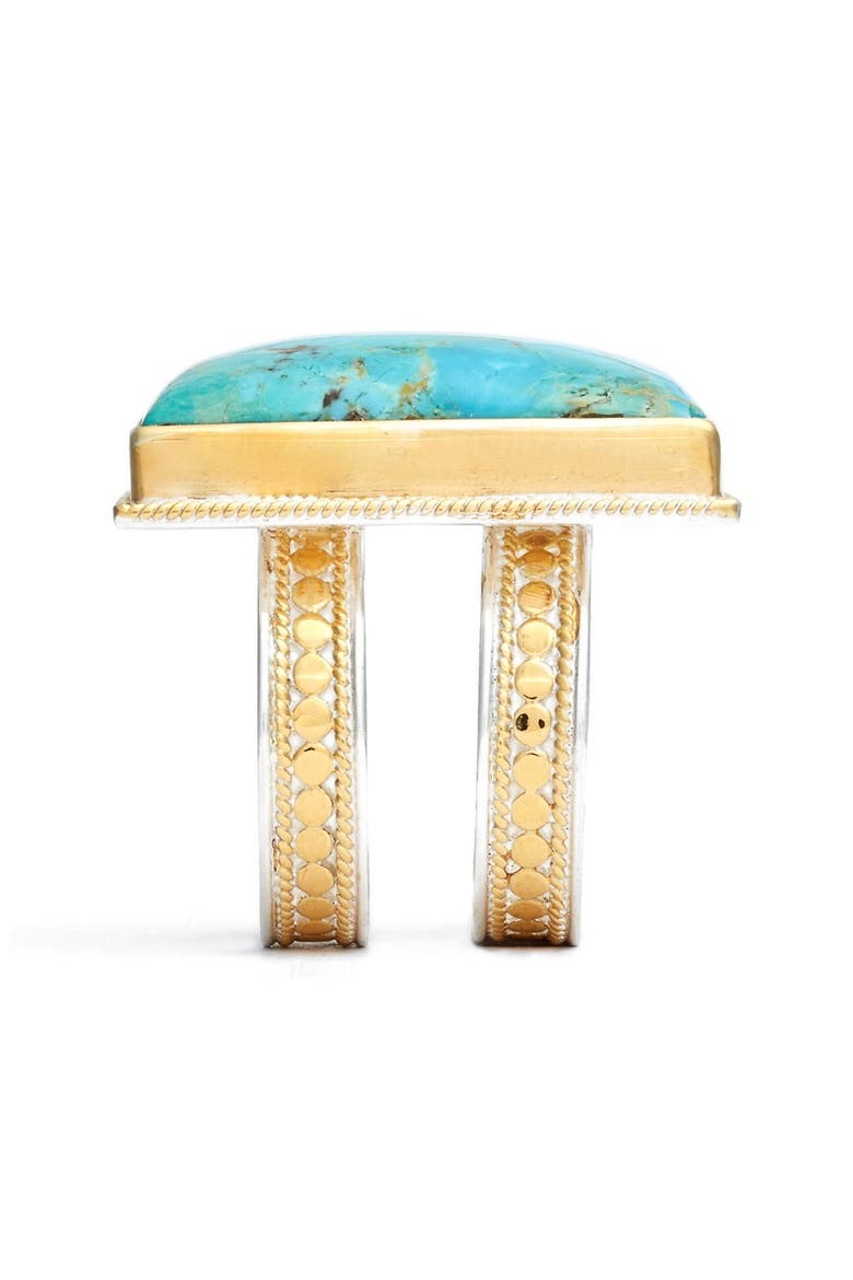 Rectangular Stone Ring, Alternate, color, GOLD/ TURQUOISE