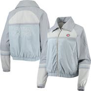 THE WILD COLLECTIVE Women's The Wild Collective Royal Chicago Cubs Colorblock Track Raglan Full-Zip Jacket