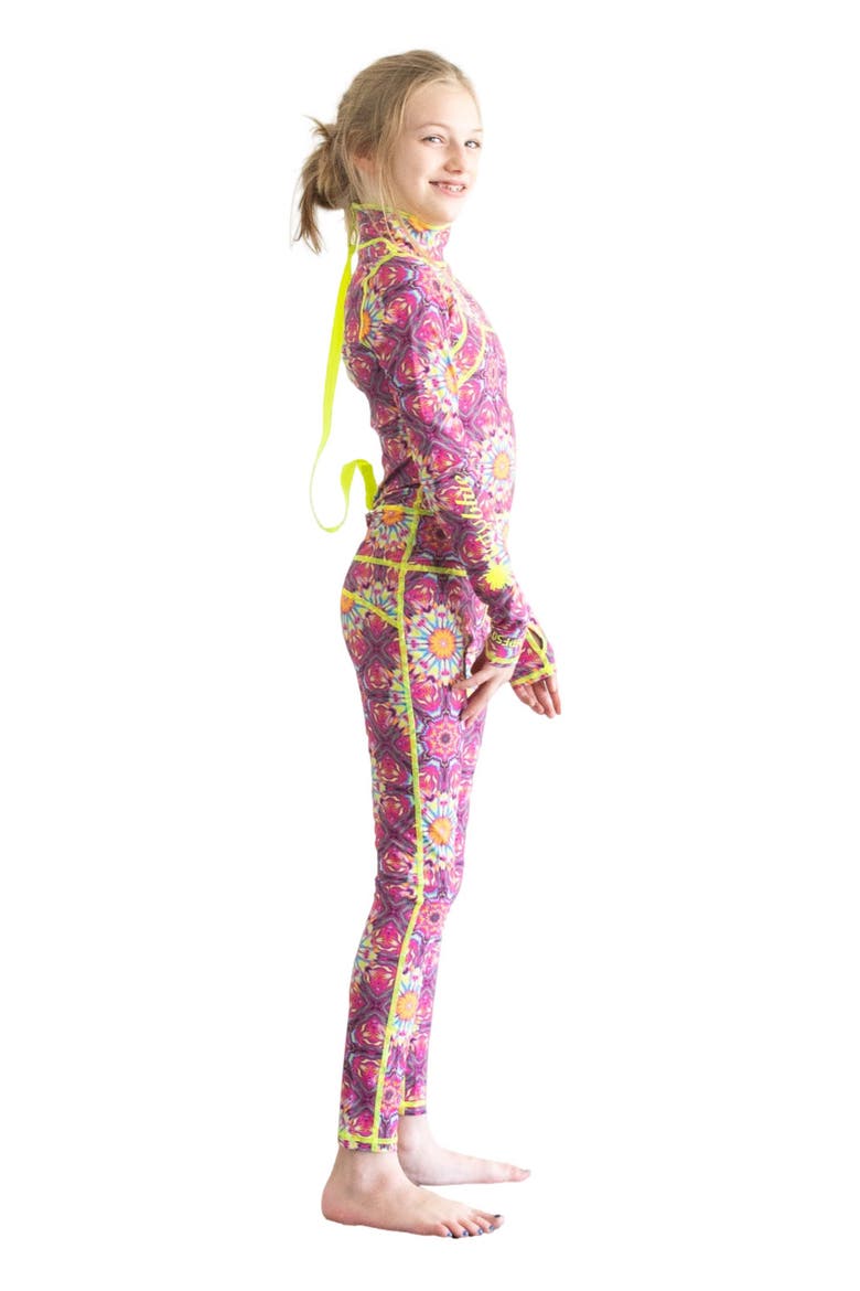 Girls' Full-Body One-Piece Swimsuit - UPF 50+, Alternate, color, Vibrant Magenta Pink