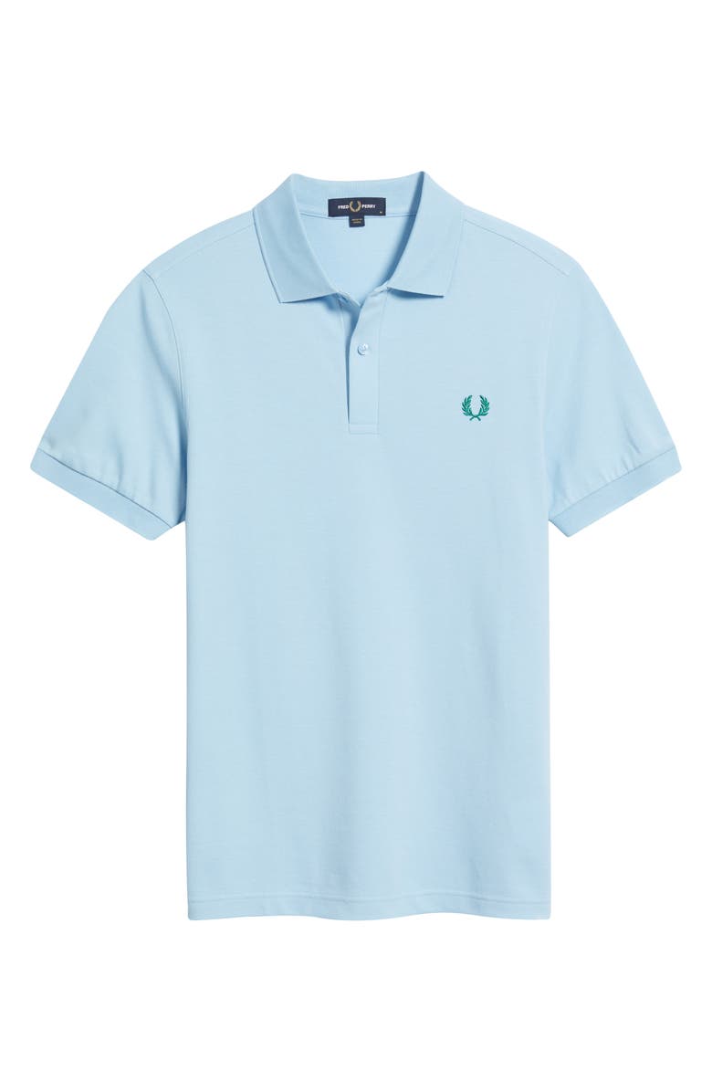 Fred Perry Piqué Polo, Alternate, color, Sport Green/Track Blue