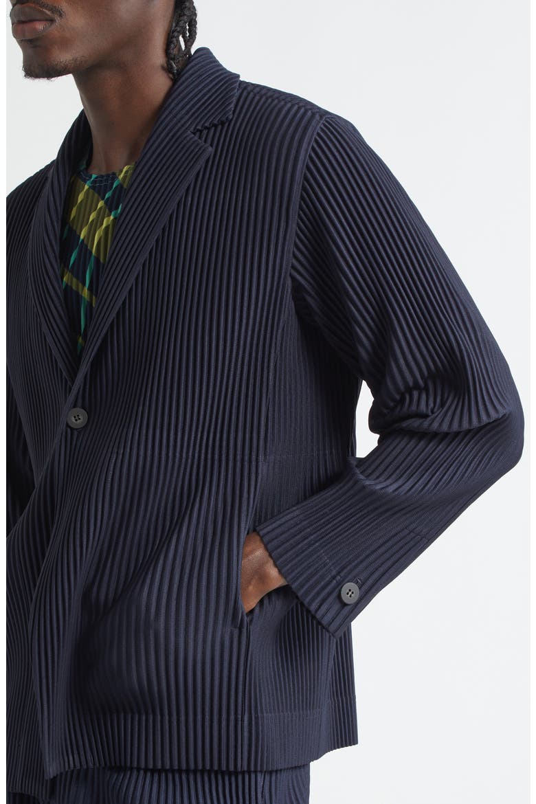 Basics Pleated Single Breasted Blazer, Alternate, color, NAVY