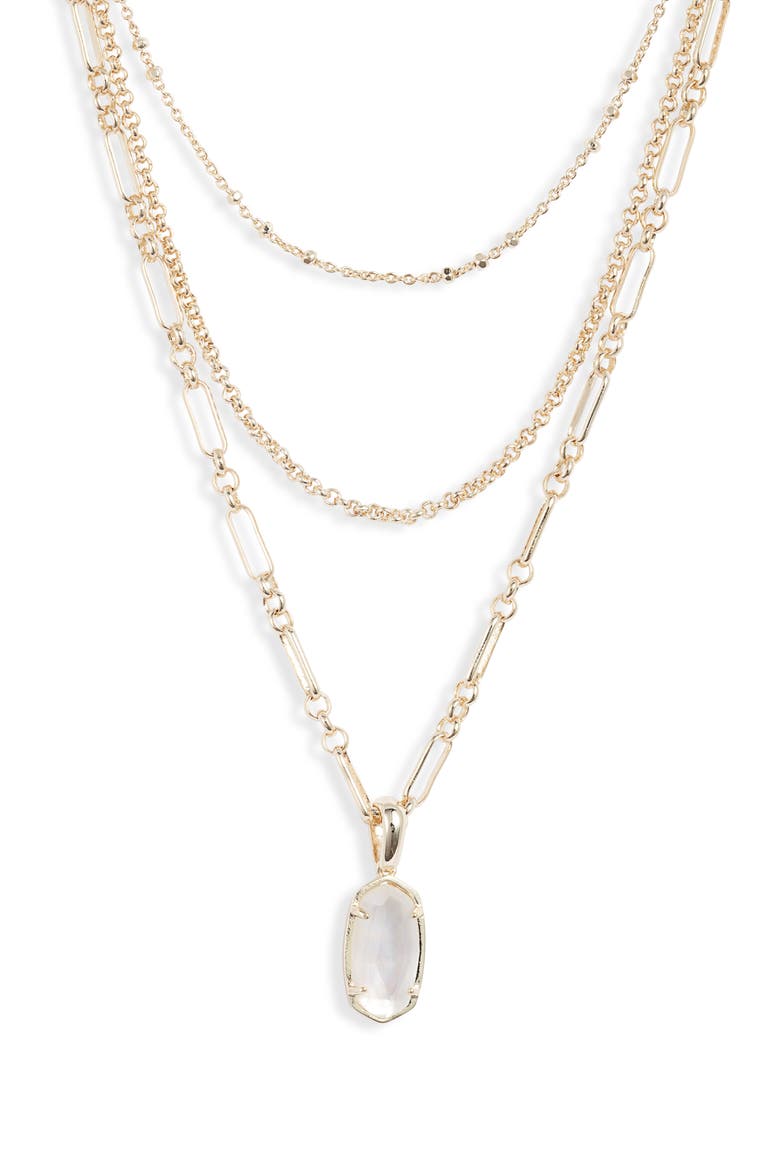 Ellie Layered Necklace, Main, color, GOLD IVORY MOP