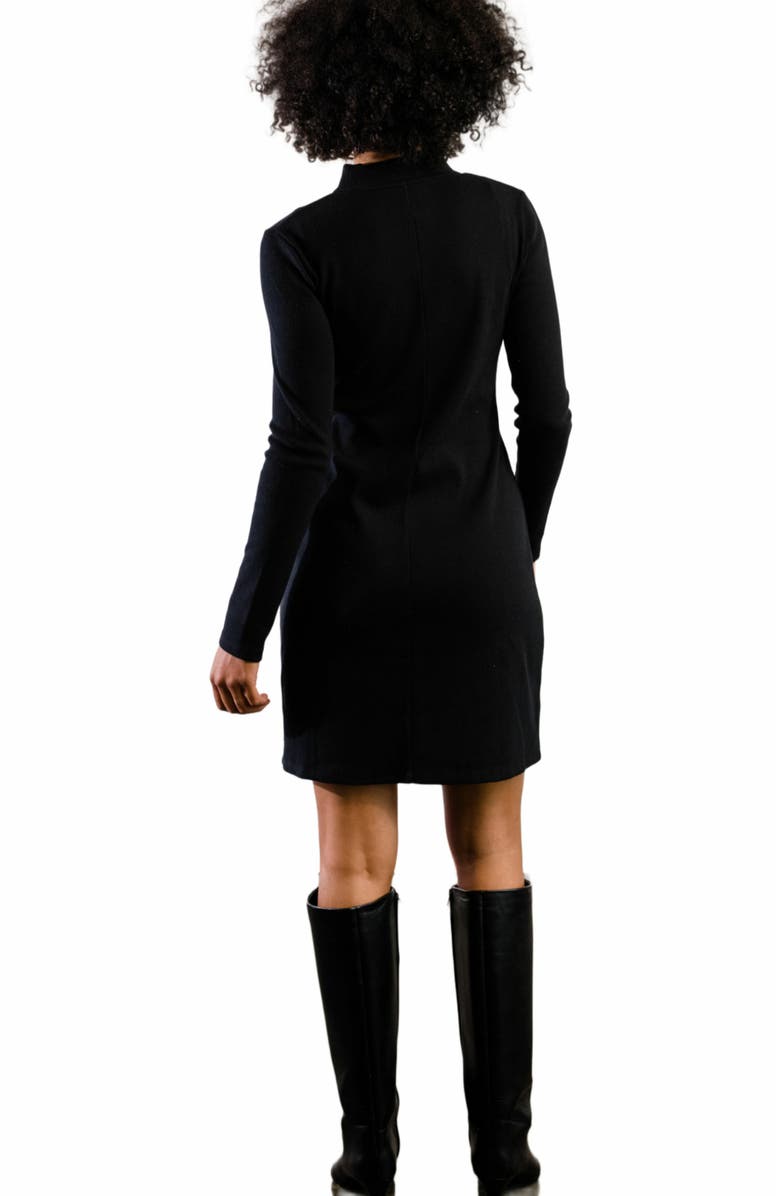 ABLE Lilith Mock Neck Rib Mini Dress, Alternate, color, 