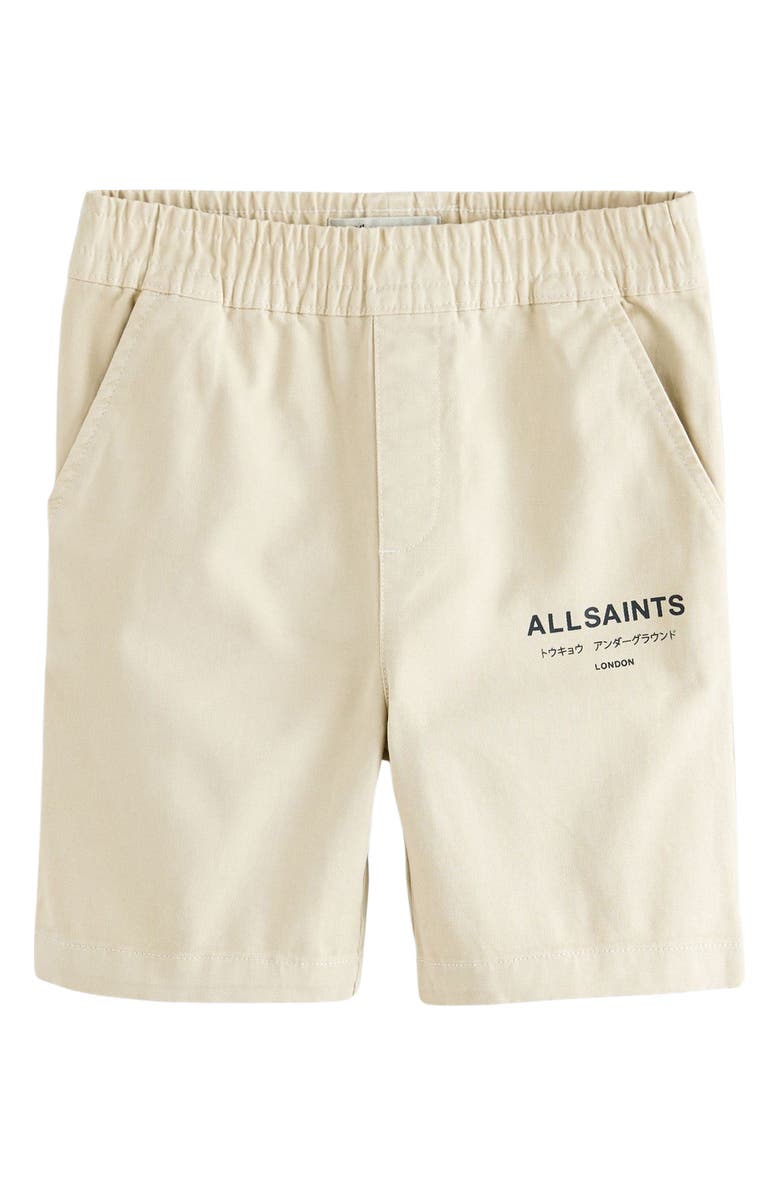 smALLSAINTS by ALLSAINTS Kids' Pull-On Cotton Twill Shorts, Main, color, Neutral